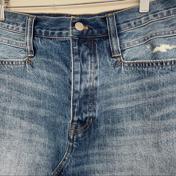 NWOT Madewell Rigid Denim Straight Mini Skirt: Destructed Edition Size 30 - Picture 7 of 13